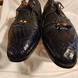 DAVID EDEN ALLIGATOR/SNAKE Mens Shoe BLUE size 14 Blue preowned